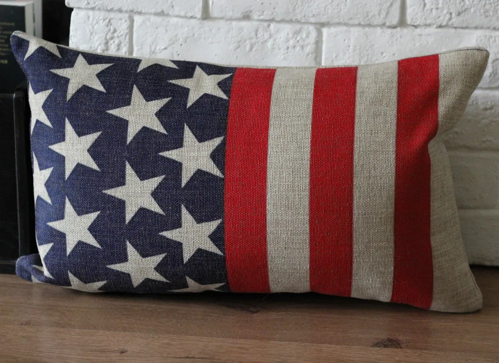 Stars and Stripes pillow cover, American flag cotton linen waist pillow case pillowcase
Stars and Stripes pillow cover, American flag cotton linen waist pillow case pillowcase
