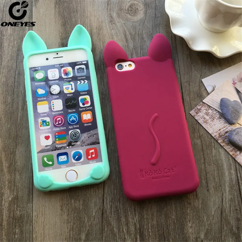 Мода симпатичный чехол для iphone 5s 5 se 6 6s 7 8 плюс мягкий силикон Кот уха телефона