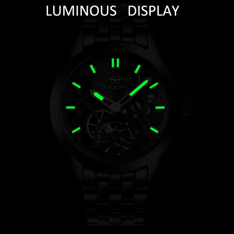 AILANG Stainless Steel Luminous Automatic Mechanical Watches Men Top Brand Luxury Transparent Hollow Skeleton Military Watch
AILANG Stainless Steel Luminous Automatic Mechanical Watches Men Top Brand Luxury Transparent Hollow Skeleton Military Watch