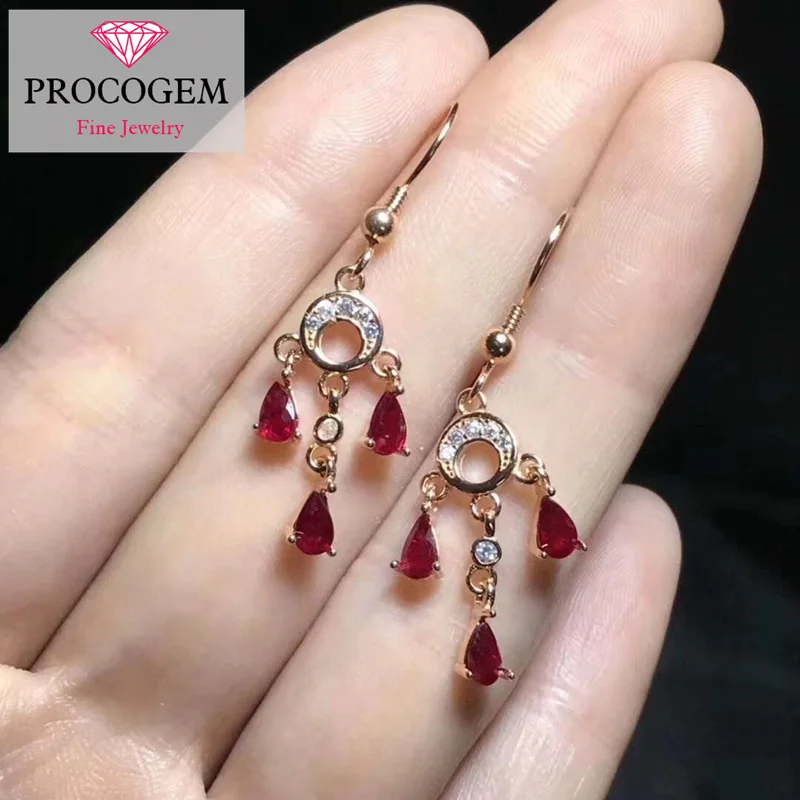 Natural Ruby Drop Earrings for Women Party 3X5mm 0.3ctx6 Genuine gems Fine Chandelier eardrops 925Solid silver Manufacturer #281
Natural Ruby Drop Earrings for Women Party 3X5mm 0.3ctx6 Genuine gems Fine Chandelier eardrops 925Solid silver Manufacturer #281