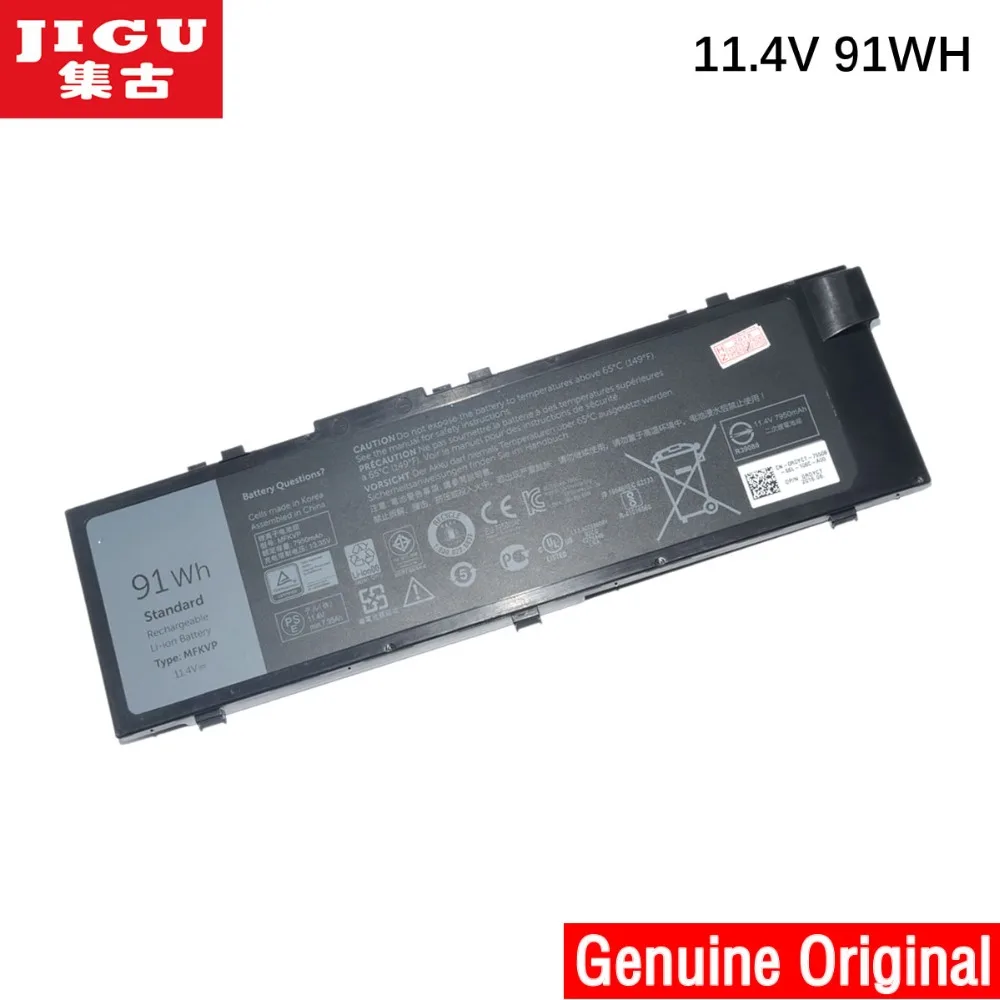 JIGU 11.4V 91WH Original Laptop Battery 0FNY7 T05W1 MFKVP For Dell For Precision 7510 7710 M7710 7720
JIGU 11.4V 91WH Original Laptop Battery 0FNY7 T05W1 MFKVP For Dell For Precision 7510 7710 M7710 7720