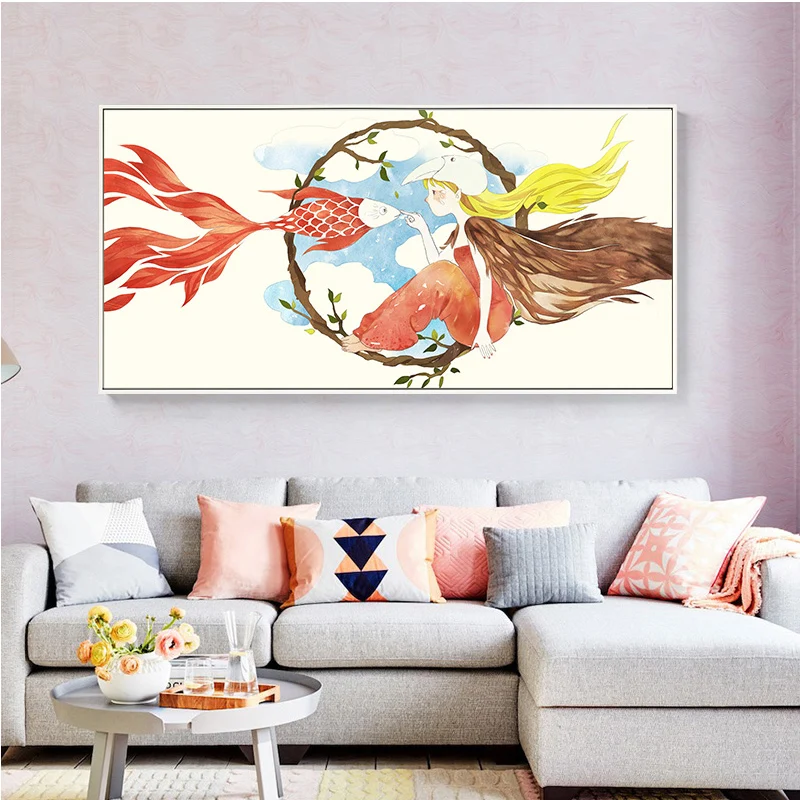 Nordic Canvas Posters And Prints Cartoon Mermaid Birthday Gifts Girl With Flowers Wall Art Mural Wall Pictures Kids Girls Room
Nordic Canvas Posters And Prints Cartoon Mermaid Birthday Gifts Girl With Flowers Wall Art Mural Wall Pictures Kids Girls Room