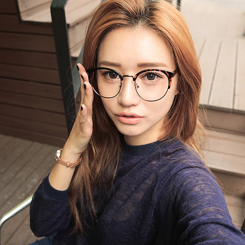 Women Semi-rimless Anti Blue Light Eyeglasses Frame Female Vintage Cat Eye Optical Spectacle Frame Sexy Ladies Myopia clear lens
Women Semi-rimless Anti Blue Light Eyeglasses Frame Female Vintage Cat Eye Optical Spectacle Frame Sexy Ladies Myopia clear lens