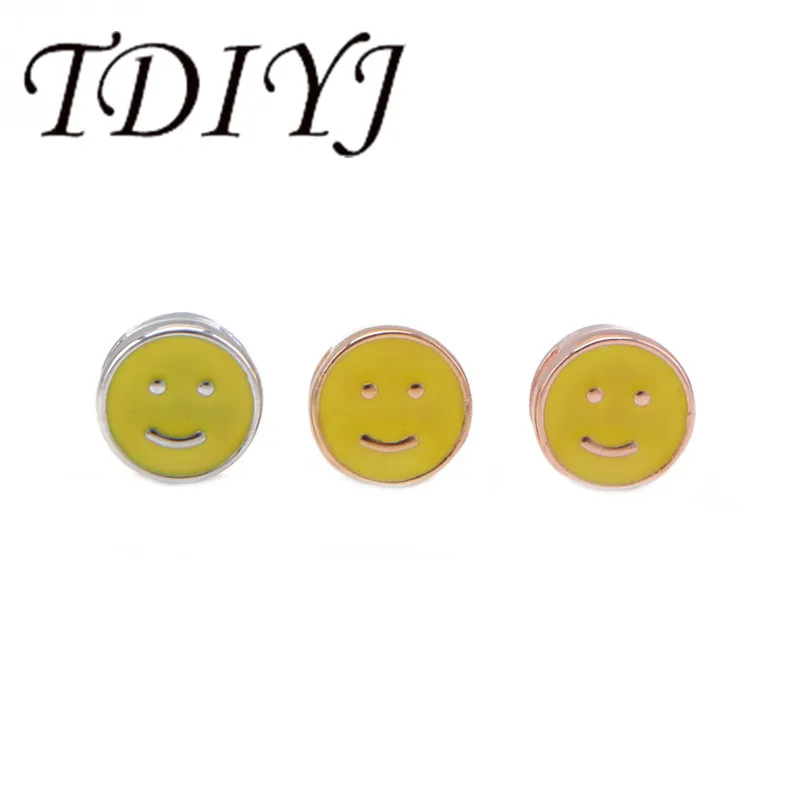 

TDIYJ 8MM Smile Emjoy Cute Slide Charms Fit For Stainless Steel 8MM Mesh Bracelets Women Jewelry 12Pcs/lot