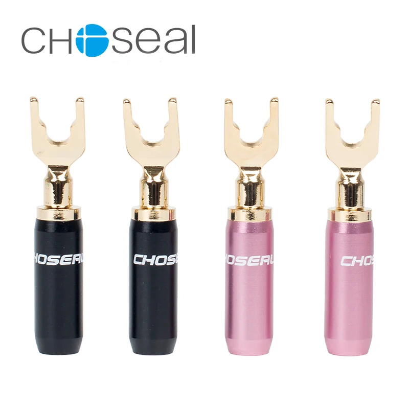 Choseal 30 юбилей QS6036 4 шт./лот Y/U Тип чистая медь шипы вилки 24 k золото динамик с
