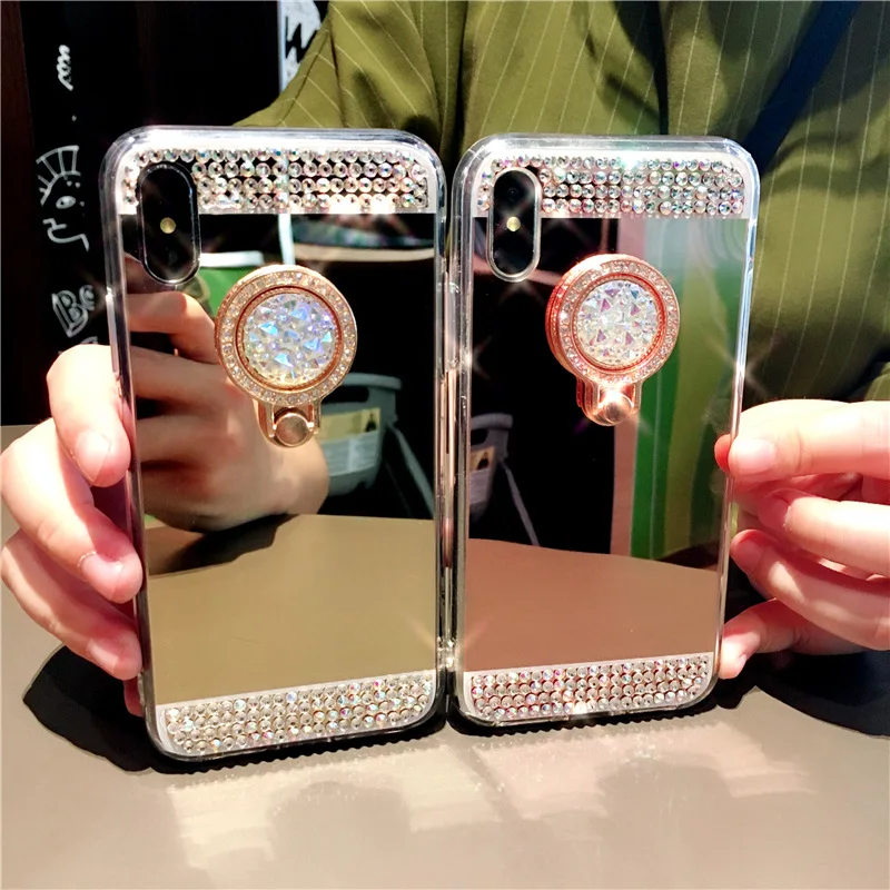Luxury Diamond Plating Mirror Ring bracket phone cases For Samsung S5 S6 S7 Edge S8 S9 S10 Plus Note8 Stand Cover Shell
Luxury Diamond Plating Mirror Ring bracket phone cases For Samsung S5 S6 S7 Edge S8 S9 S10 Plus Note8 Stand Cover Shell