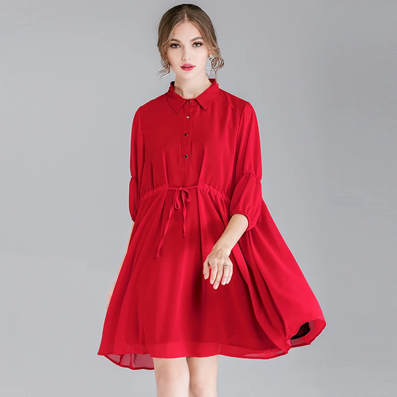Women casual fashion loose Pearl hemp chiffon dresses high waist Elegant dress turn down collar long sleeve Lace-up dress plus
Women casual fashion loose Pearl hemp chiffon dresses high waist Elegant dress turn down collar long sleeve Lace-up dress plus