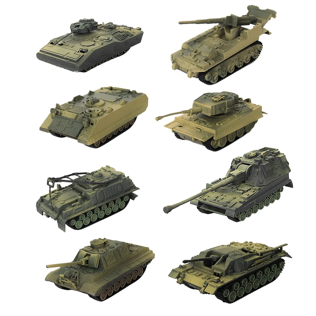 

8 Pieces 4D Modern Tank Model 1:72 Heavy Tank Sand Table Model Wargame Game Diorama Scenery Layout Accessory