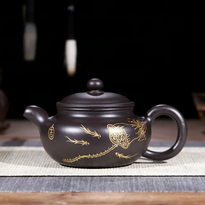 Authentic yixing are recommended by pure manual undressed ore black mud lotus archaize pot ball hole pot of tea gift box
Authentic yixing are recommended by pure manual undressed ore black mud lotus archaize pot ball hole pot of tea gift box