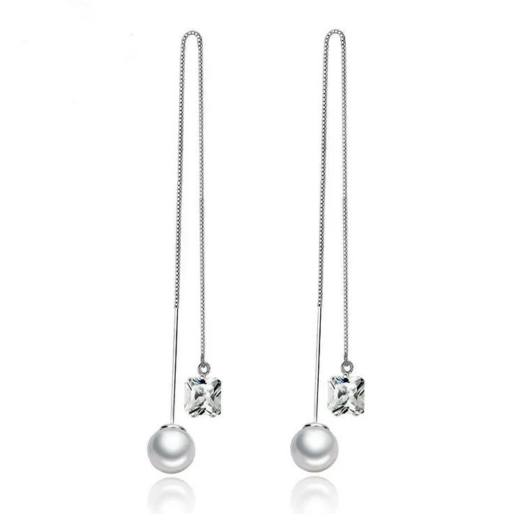 New arrival high quality fashion crystal pearl 925 sterling silver ladies long stud earrings jewelry wholesale gift
New arrival high quality fashion crystal pearl 925 sterling silver ladies long stud earrings jewelry wholesale gift