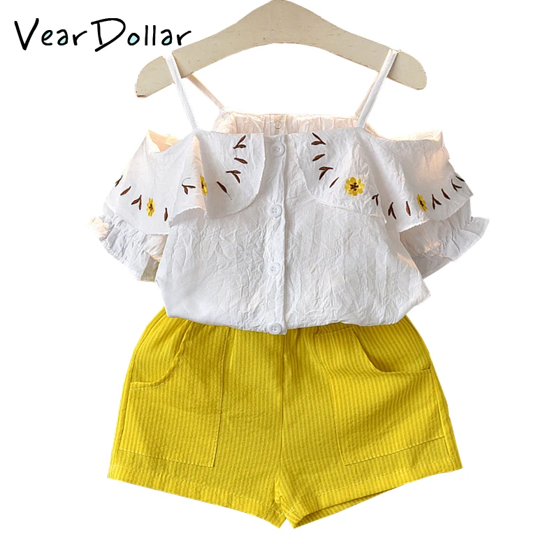 VearDoller New Arrival Girls Clothing Set Summer Off Shoulder Top + Shorts 2pcs Shorts Set for 2-8Y Baby Outwear Children's Sets
VearDoller New Arrival Girls Clothing Set Summer Off Shoulder Top + Shorts 2pcs Shorts Set for 2-8Y Baby Outwear Children's Sets
