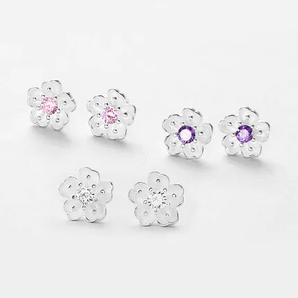 Promotion Trendy Cherry Flower Cubic Zirconia 925 Sterling Silver Lady Stud Earrings Original Jewelry For Women Gift Girls
Promotion Trendy Cherry Flower Cubic Zirconia 925 Sterling Silver Lady Stud Earrings Original Jewelry For Women Gift Girls