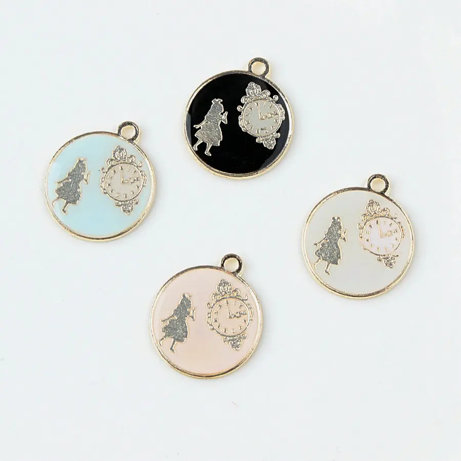 10pcs DIY Gold Alloy Alice Clock Girl floating ENamel Charms Jewelry Accessories Pendants for Necklace Bracelet Jewelry Making
10pcs DIY Gold Alloy Alice Clock Girl floating ENamel Charms Jewelry Accessories Pendants for Necklace Bracelet Jewelry Making