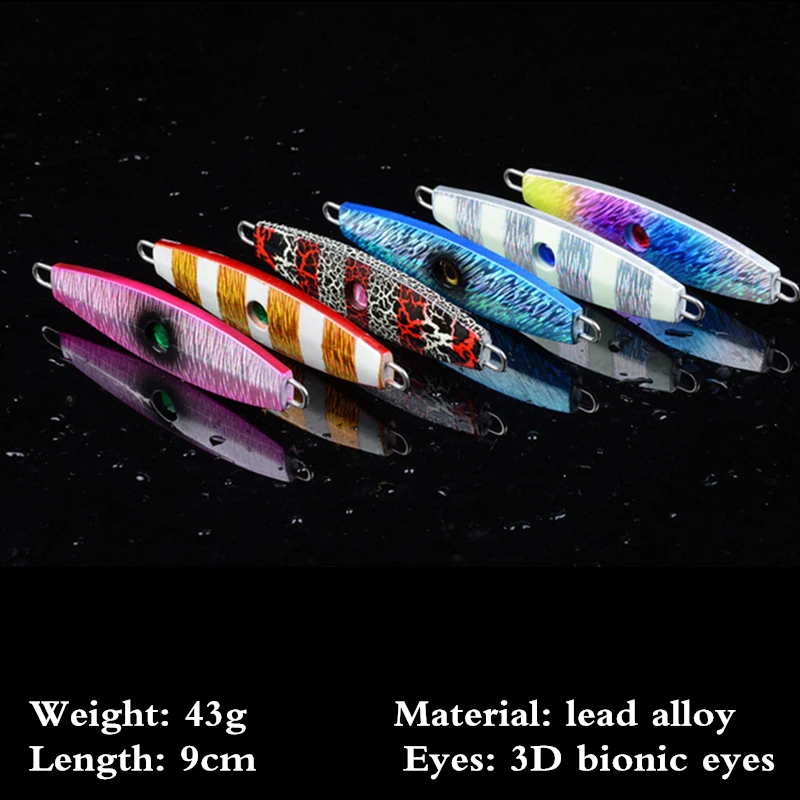 6pcs /Lot Metal Jigging Spoon 43G/9CM 3D Print Laser Artificial Bait Boat Fishing Jig Lures Super Hard Lead Fish Fishing Lures
6pcs /Lot Metal Jigging Spoon 43G/9CM 3D Print Laser Artificial Bait Boat Fishing Jig Lures Super Hard Lead Fish Fishing Lures