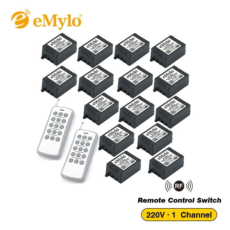 EMylo RF 433 МГц выключатель света дистанционного управления AC 1000 в Вт 2X передатчик