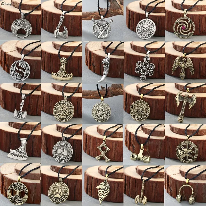 Norse Statement Viking Necklace Men' Pagan Jewelry Wolf Axe Hammer Thor Amulet Symbol Slavic Punk Vintage Women Necklace Gift
Norse Statement Viking Necklace Men' Pagan Jewelry Wolf Axe Hammer Thor Amulet Symbol Slavic Punk Vintage Women Necklace Gift