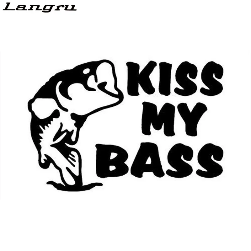 Langru 2017 Горячая Распродажа рыболовная наклейка Kiss My Bass Fish автомобильное украшение