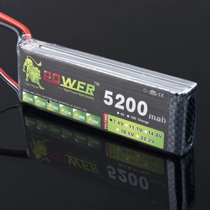 

Lion Power 7.4V 5200mAh Lipo Battery 30C - 40C 2S Battery 2S LiPo 7.4 V 5200 mAh 30C 2S 1P Lithium-Polymer Batterie For RC car