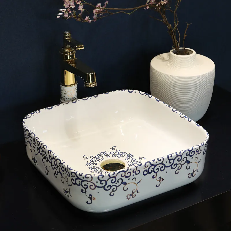 Европейский стиль китайская раковина ручной работы художественная для ванной