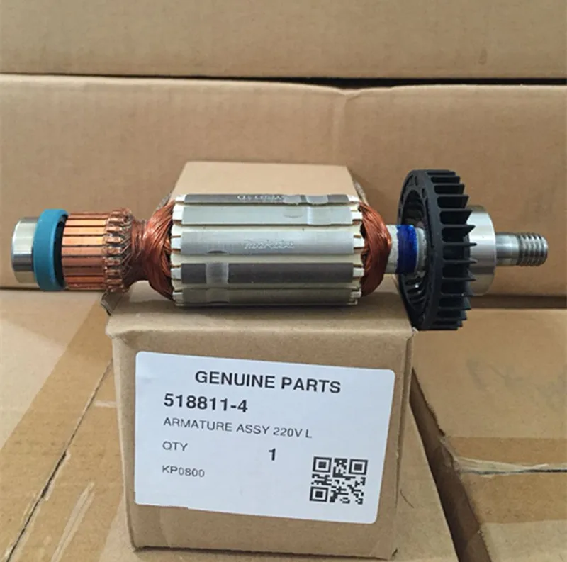 220-240V Genuine Parts Rotor Motor Armature 518811-4 for MAKITA KP0800X Portable Planer Wood Machine Repair parts cutter
220-240V Genuine Parts Rotor Motor Armature 518811-4 for MAKITA KP0800X Portable Planer Wood Machine Repair parts cutter