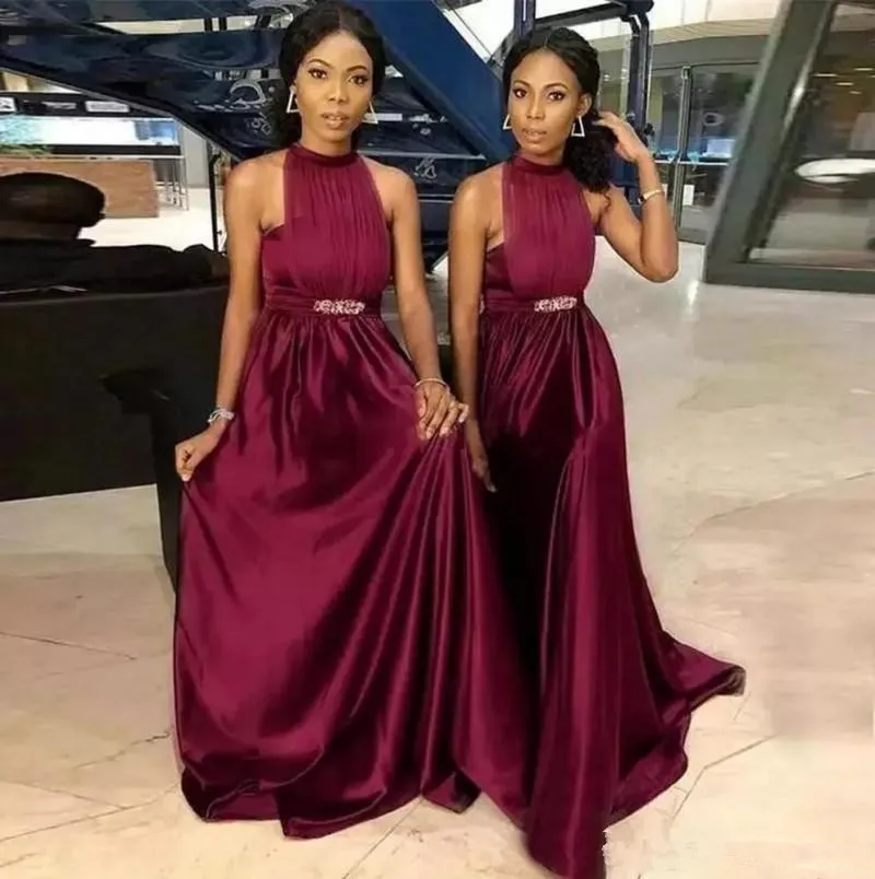 Cinderella Halter Sleeveless A-Line Floor Length Zipper Back Elastic Satin Bridesmaid Dresses Burgundy Wedding Bridesmaid Dress
Cinderella Halter Sleeveless A-Line Floor Length Zipper Back Elastic Satin Bridesmaid Dresses Burgundy Wedding Bridesmaid Dress