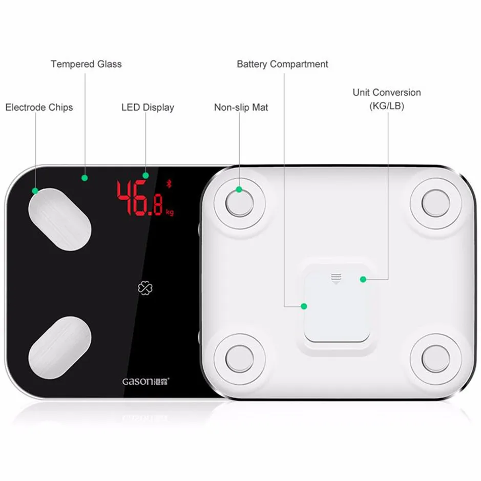 GASON S4 Body Fat Scale Floor Scientific Smart Electronic LED Digital Weight Bathroom Balance Bluetooth APP Android or IOS
GASON S4 Body Fat Scale Floor Scientific Smart Electronic LED Digital Weight Bathroom Balance Bluetooth APP Android or IOS