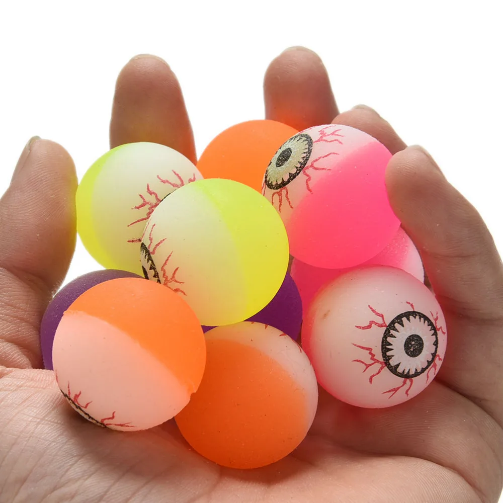 

32mm Funny toy balls mixed Bouncy Ball Solid floating bouncing child elastic rubber ball of pinball Eyeball Bounce Balls toys