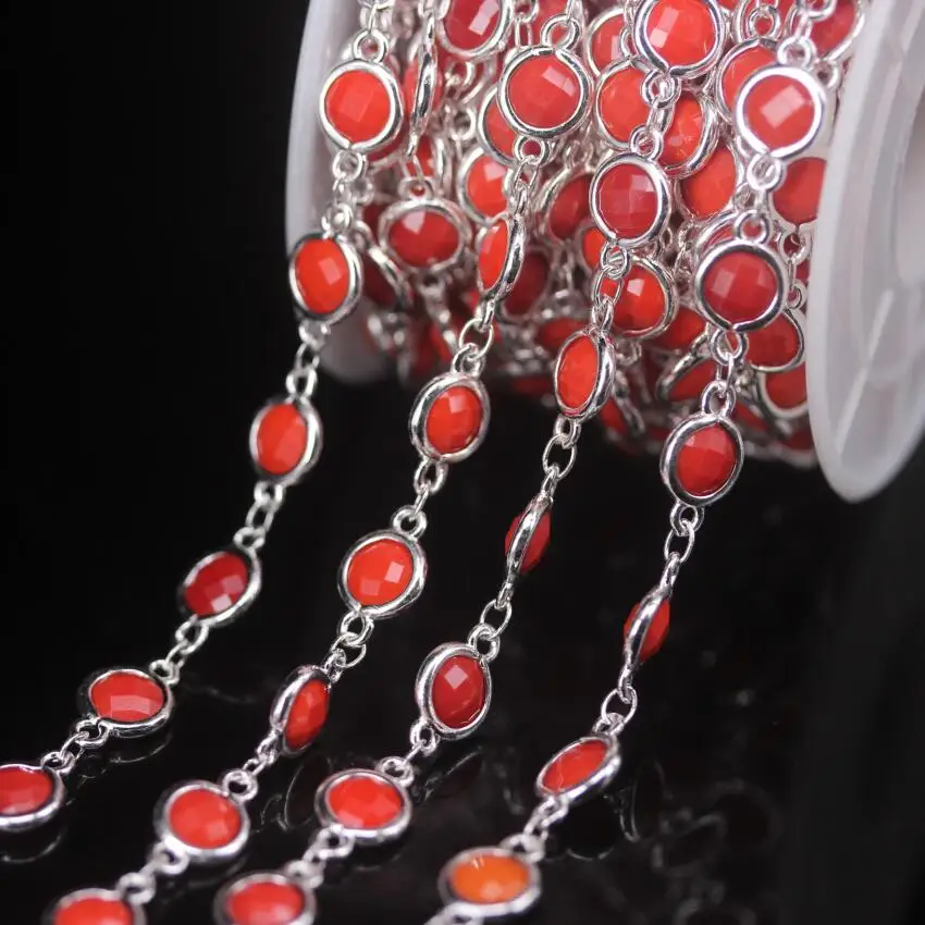 NEW! 3Meter Silver Plated Orange Red K9 Optical Glass Crystal 6mm Faceted Flat Round Coin Beads Rosary Chains Necklace Findings
NEW! 3Meter Silver Plated Orange Red K9 Optical Glass Crystal 6mm Faceted Flat Round Coin Beads Rosary Chains Necklace Findings