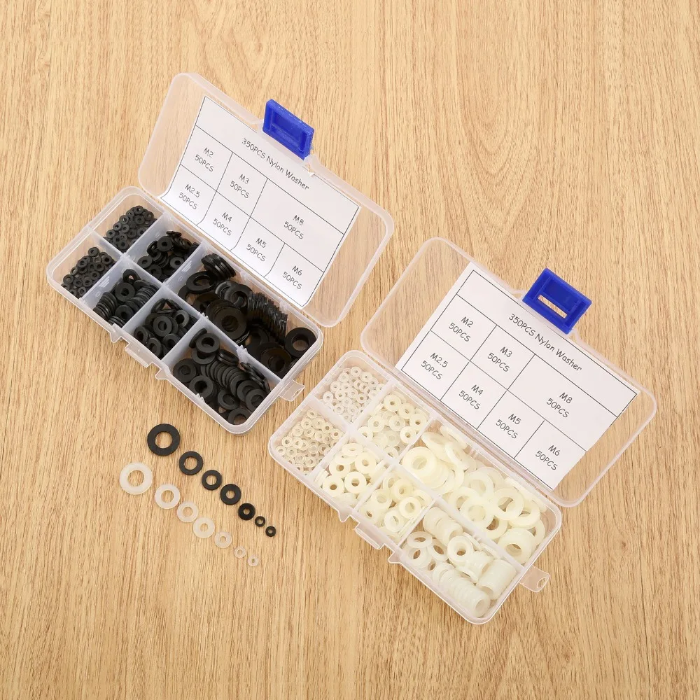 Набор нейлоновых шайб DRELD 350 шт./лот M2 M2, 5 M3 M4 M5 M6 M8, белый/черный, с коробкой
Набор нейлоновых шайб DRELD 350 шт./лот M2 M2, 5 M3 M4 M5 M6 M8, белый/черный, с коробкой