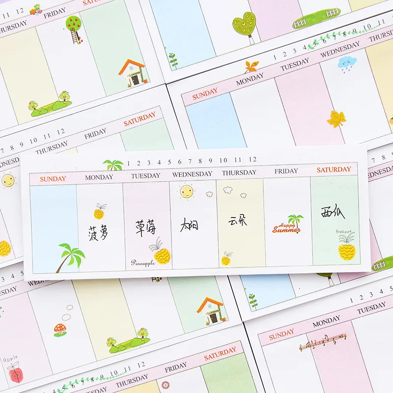 40 Sheets Kawaii Girl Fruits Portable Weekly Plan Memo Pads School Office Supply Student Stationery
40 Sheets Kawaii Girl Fruits Portable Weekly Plan Memo Pads School Office Supply Student Stationery