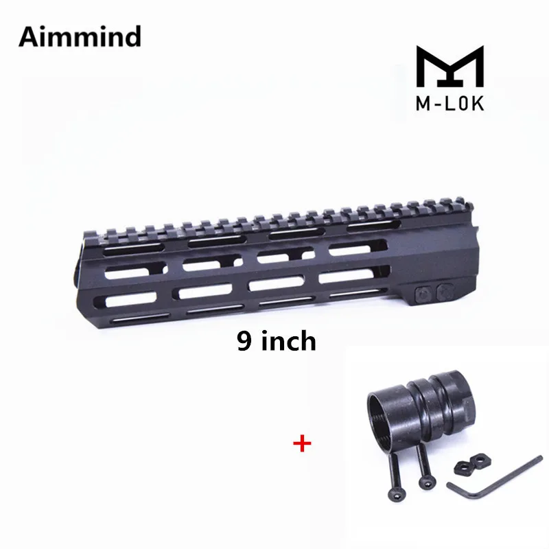 9 дюймов AR15 свободном M LOK Handguard Пикатинни тонкий Стиль с 7075 корпус из алюминиевого