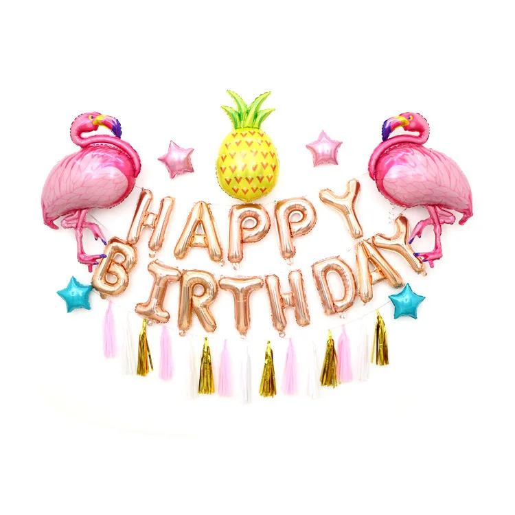 1 set Flamingos Balloons Happy Birthday Rose Gold Letter pineapple Helium Globos Party Hanging Tassel Decor Children's Gifts
1 set Flamingos Balloons Happy Birthday Rose Gold Letter pineapple Helium Globos Party Hanging Tassel Decor Children's Gifts