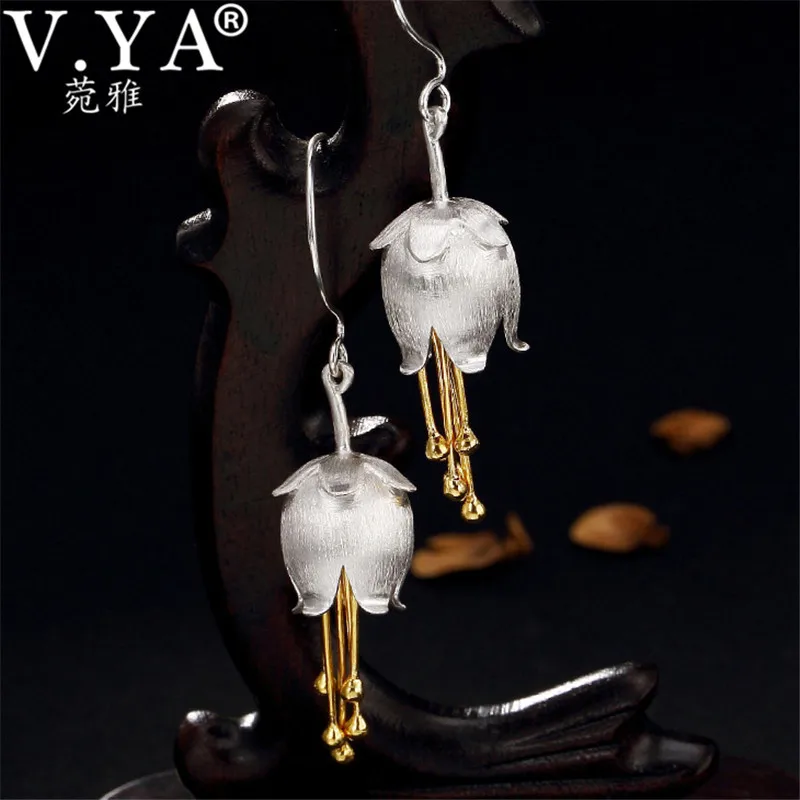 V.YA 3.9CM 925 Silver Women Earrings Elegant Lily of the Valley Flower Earrings S925 Sterling Silver Ladies Jewelry
V.YA 3.9CM 925 Silver Women Earrings Elegant Lily of the Valley Flower Earrings S925 Sterling Silver Ladies Jewelry