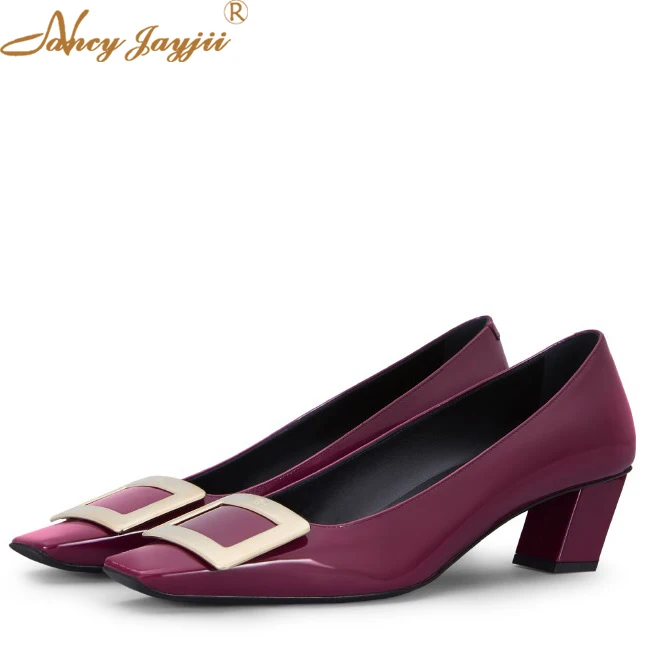 Belle Metal Decoration Buckle 40 mm Patent Genuine Leather Pumps Shoes Square Heel Ethnic Full Grain Leather Spring Autumn Shoes
Belle Metal Decoration Buckle 40 mm Patent Genuine Leather Pumps Shoes Square Heel Ethnic Full Grain Leather Spring Autumn Shoes