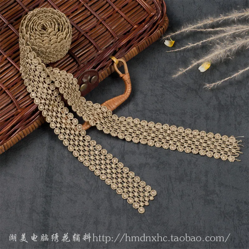 YACKALASI Gold Metallic Lace Chemical Lace Water soluble lace Dot Embroidery 2.7cm
YACKALASI Gold Metallic Lace Chemical Lace Water soluble lace Dot Embroidery 2.7cm