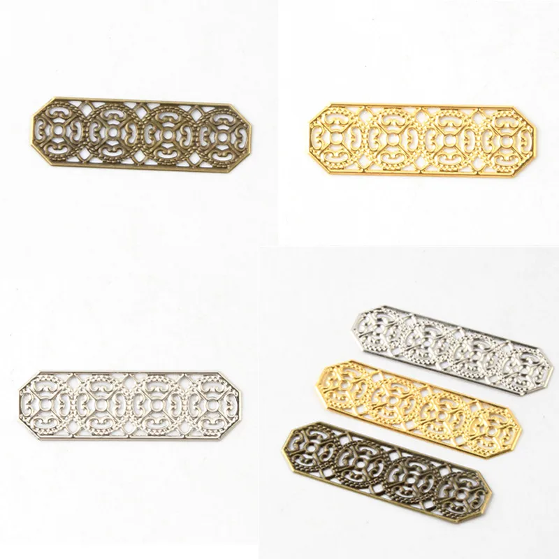 30pcs Filigree Wraps Flower Connectors Metal Crafts 46x15mm for Jewelry Making DIY Accessories Charm Pendant
30pcs Filigree Wraps Flower Connectors Metal Crafts 46x15mm for Jewelry Making DIY Accessories Charm Pendant