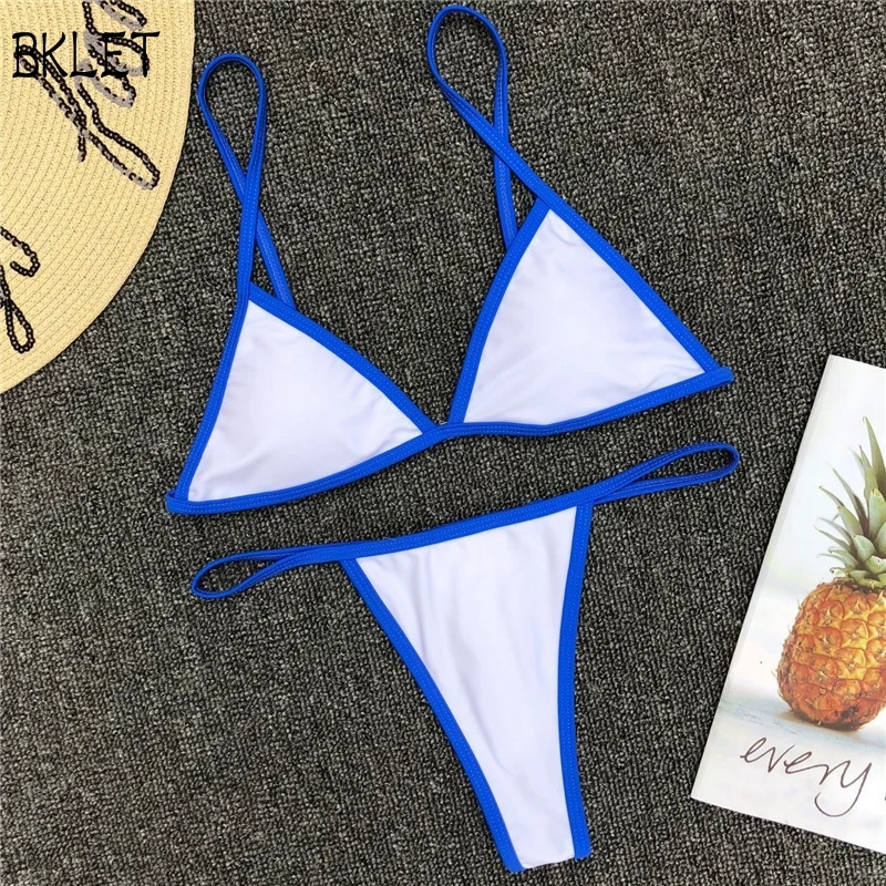 2018 Bikini Low Waist Swimwear Push Up Split Swimsuit Sexy Blue Edge Simple Bikini Female Bathing Suit Beach Wear Fresh Biquini
2018 Bikini Low Waist Swimwear Push Up Split Swimsuit Sexy Blue Edge Simple Bikini Female Bathing Suit Beach Wear Fresh Biquini