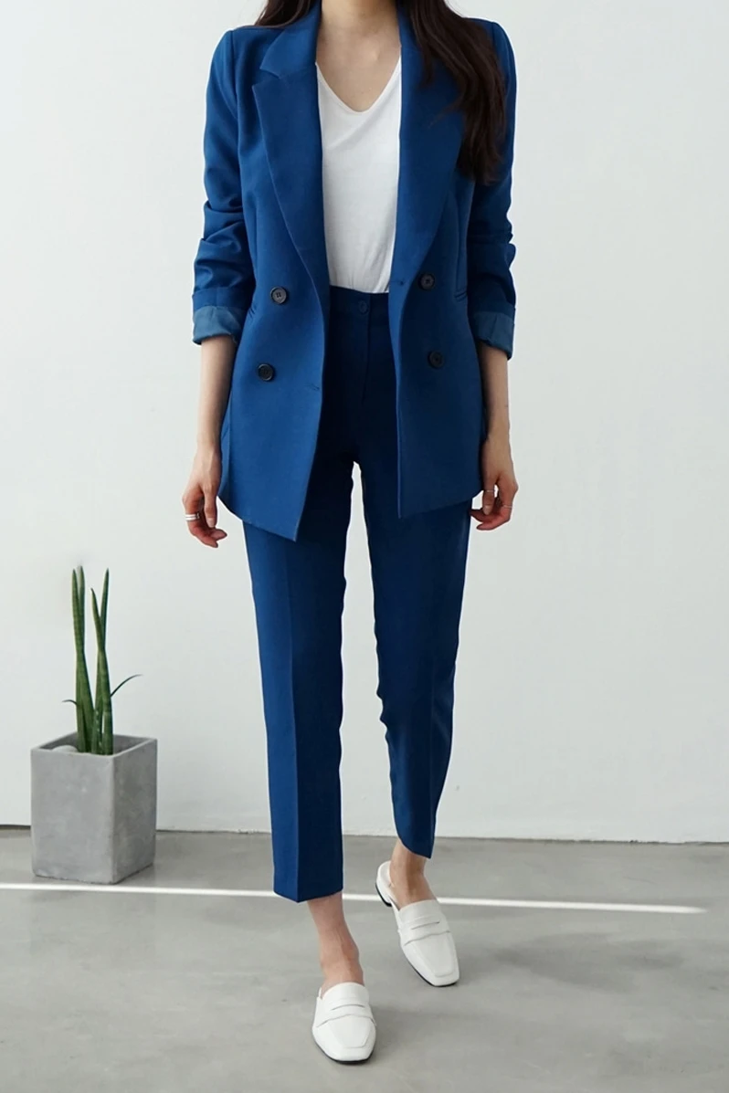 Spring and Autumn OL Wind Double-breasted Small Suit Blazer Coat + Slim Ankle-length Pants Two Piece Work Suit for Women
Spring and Autumn OL Wind Double-breasted Small Suit Blazer Coat + Slim Ankle-length Pants Two Piece Work Suit for Women