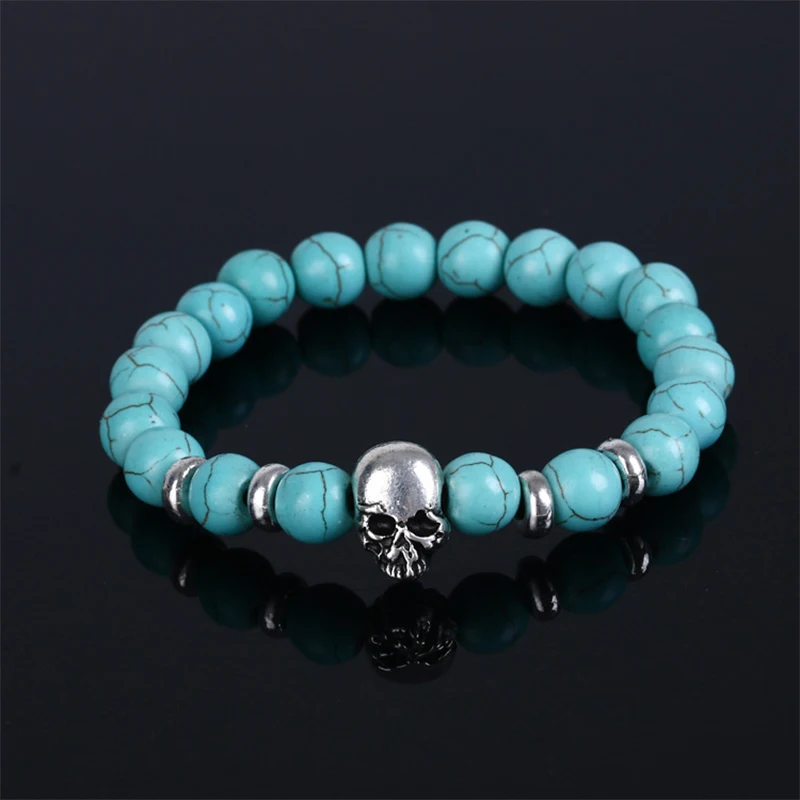 10pcs New male bracelet Natural Stone Alloy silver Skull head 8 mm beads with volcanic rock men Jewelry Lava Yoga Bracelets gift
10pcs New male bracelet Natural Stone Alloy silver Skull head 8 mm beads with volcanic rock men Jewelry Lava Yoga Bracelets gift