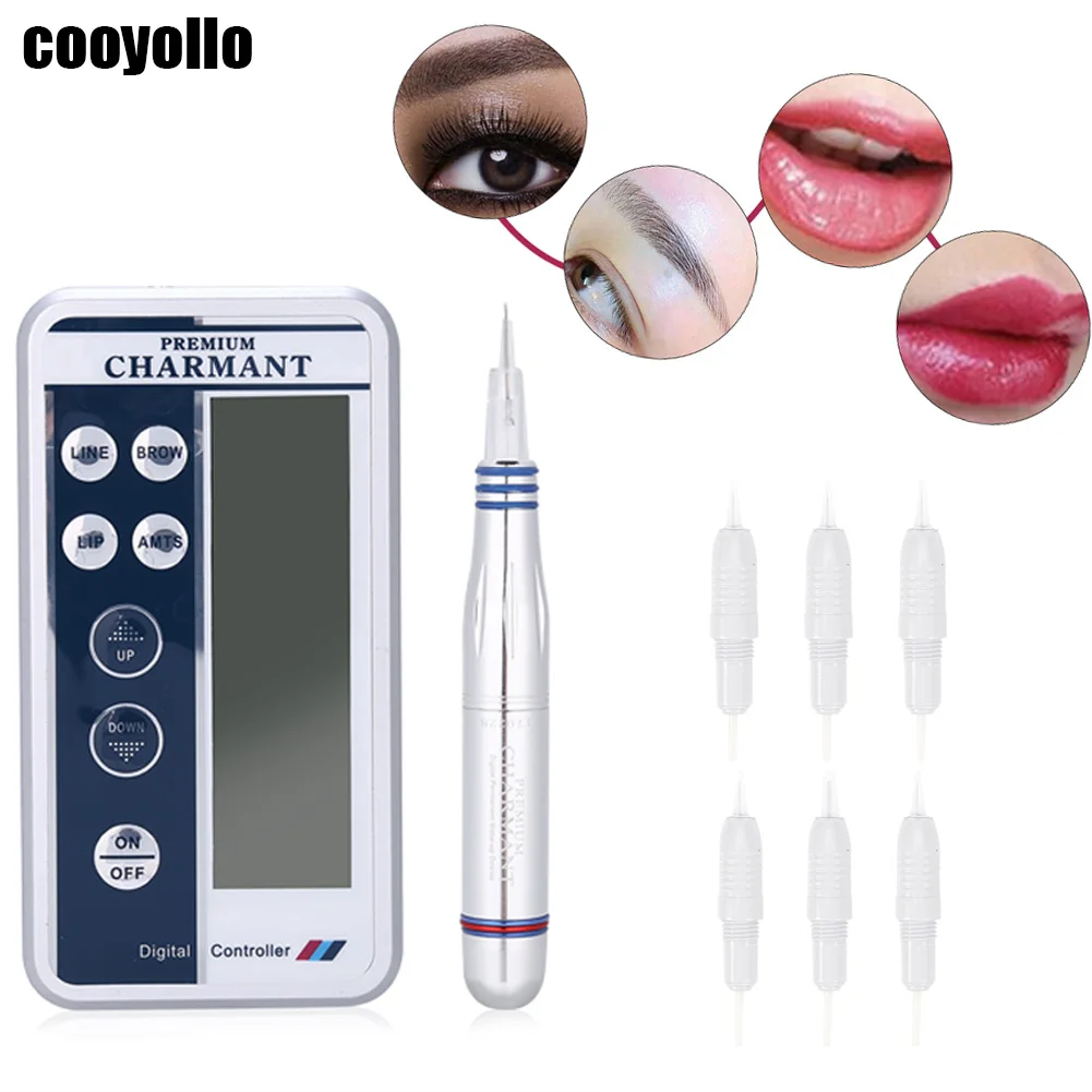 Pro Charmant Machine Set Eyebrow Lip Eyeliner Tattoo Gun Permanent Makeup MTS Digital Pen + 6Pcs Microblading Cartridge Needles
Pro Charmant Machine Set Eyebrow Lip Eyeliner Tattoo Gun Permanent Makeup MTS Digital Pen + 6Pcs Microblading Cartridge Needles