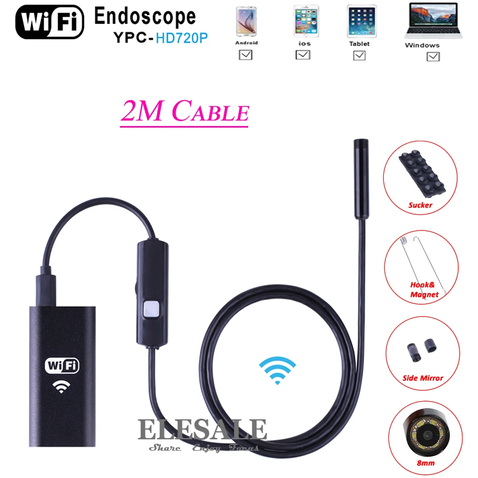 Беспроводной Wi-Fi эндоскоп, 8 мм, 2 м, камера Android, Бороскоп, HD 720P, водонепроницаемая камера-эндоскоп для осмотра, IOS, Iphone
Беспроводной Wi-Fi эндоскоп, 8 мм, 2 м, камера Android, Бороскоп, HD 720P, водонепроницаемая камера-эндоскоп для осмотра, IOS, Iphone