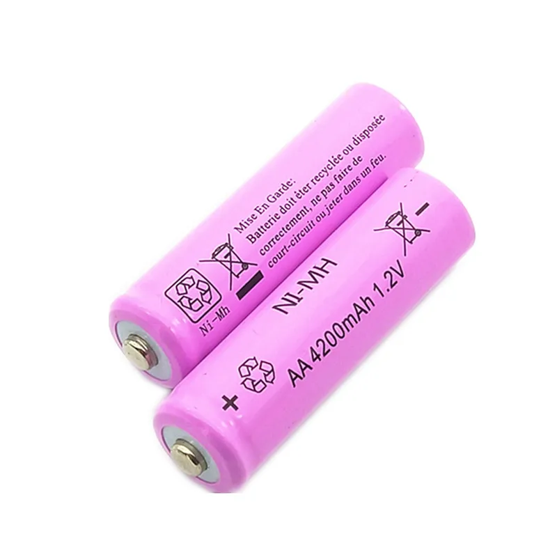 10 шт. AA Аккумуляторная батарея Ni MH 1 2 V 4200mAh 2A предварительно заряженные