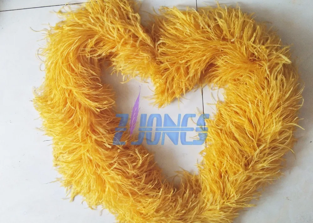 Супер Толстые меховым боа и 1 шт. 12ply Красивые перо золотистого цвета из