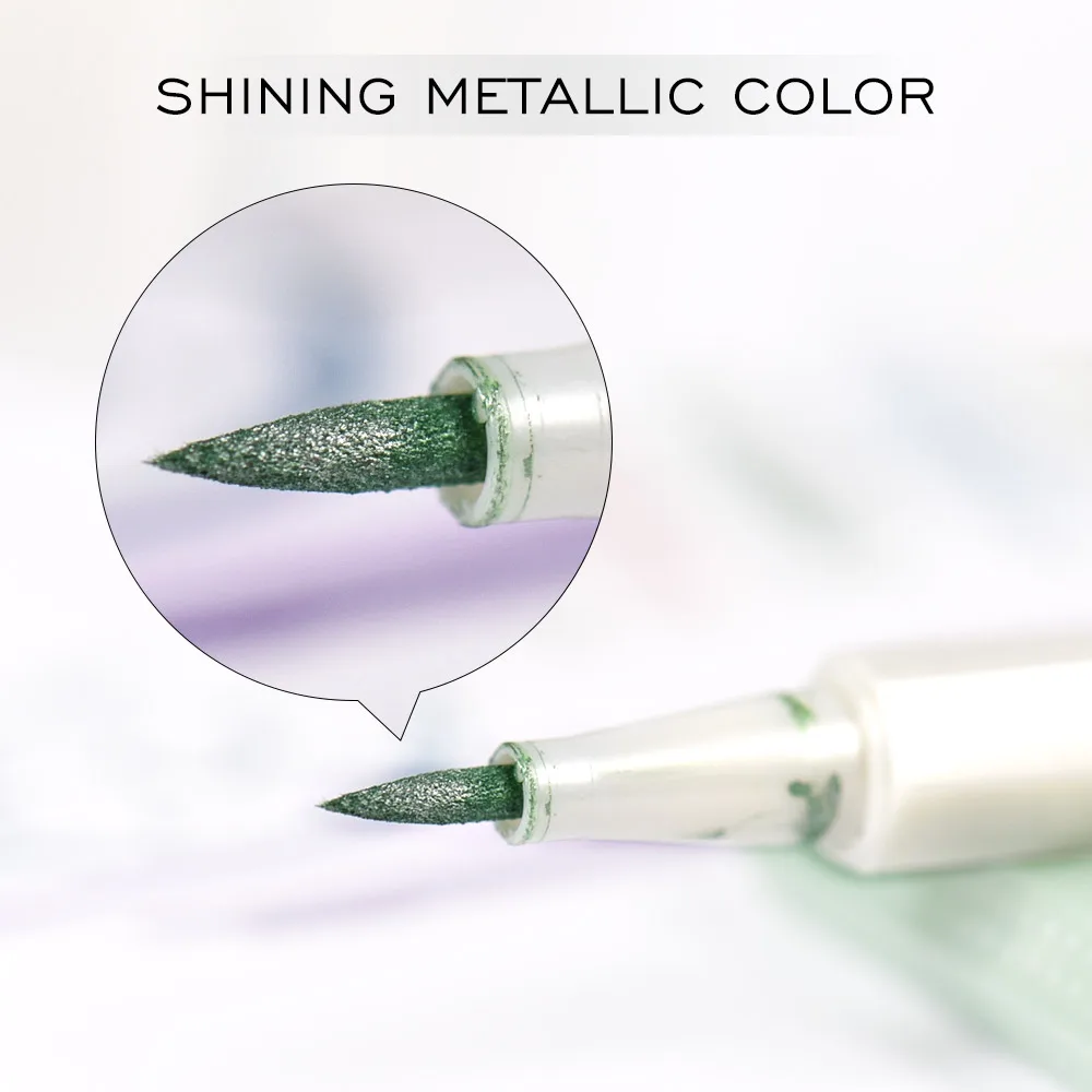 Set Marker Pen Metallic Color Marking Highlighting with Brush Tip for Photo Album DIY School Office Supplies 
Set Marker Pen Metallic Color Marking Highlighting with Brush Tip for Photo Album DIY School Office Supplies