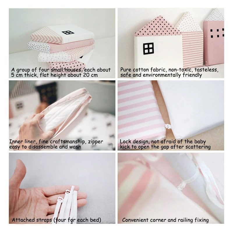 Baby Crib Bumper Newborns Nordic INS Small House Bed Cushion Protector Infant Cot Around Pillows Baby Room Decor 4 Pcs
Baby Crib Bumper Newborns Nordic INS Small House Bed Cushion Protector Infant Cot Around Pillows Baby Room Decor 4 Pcs