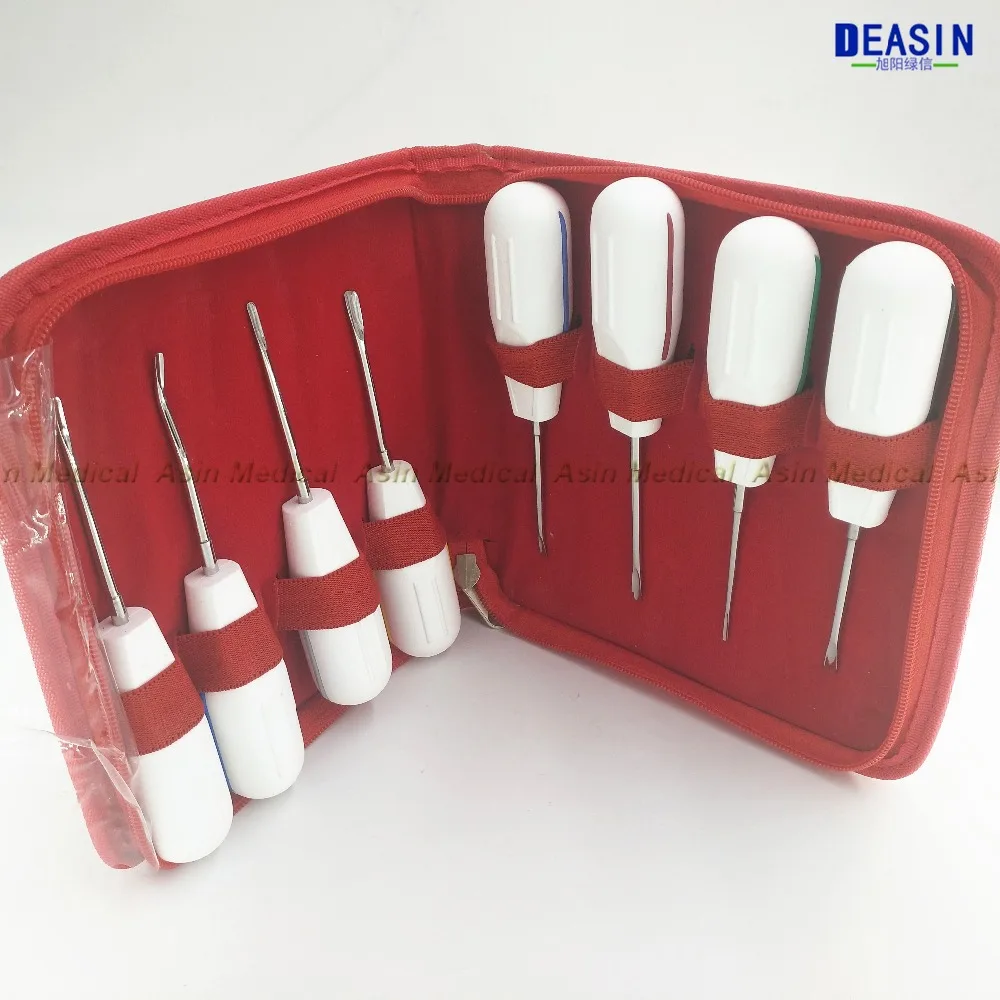 

High Quality 8pc curved root elevator dentistry dentist dental instrument teeth whitening equipment dentista stainless steel