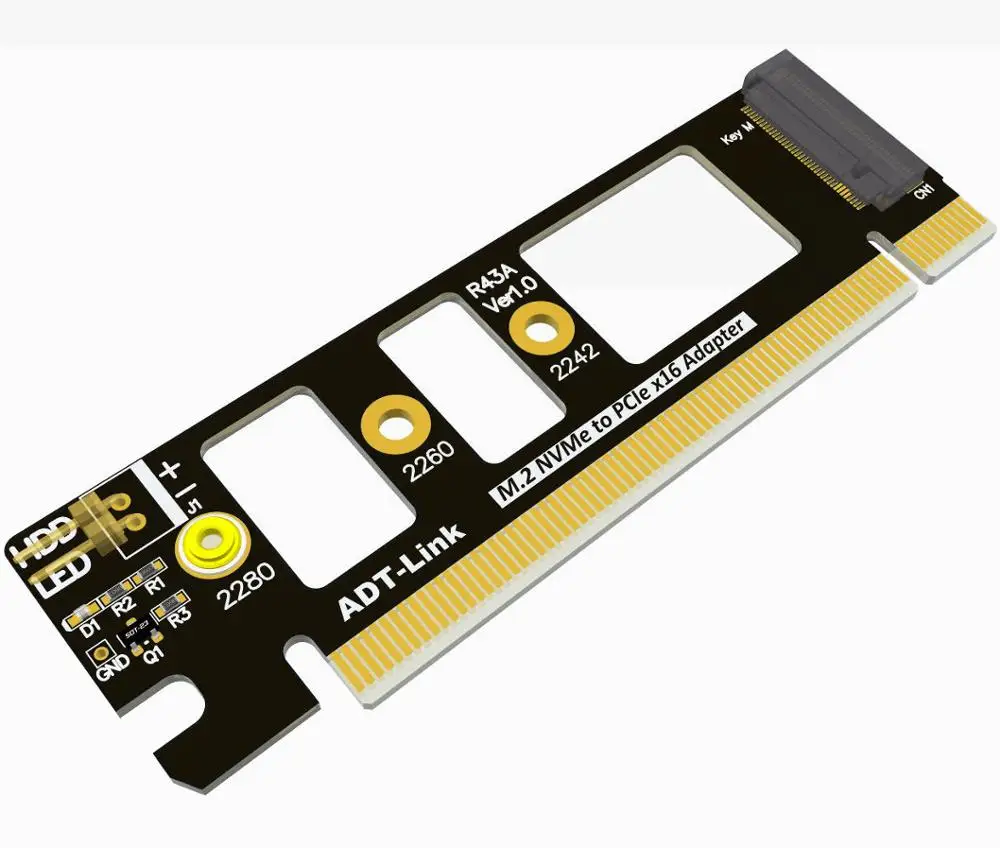 NVME M.2 to PCIEx16 expansion adapter card SSD hard disk pcie3.0x4 full speed stable
NVME M.2 to PCIEx16 expansion adapter card SSD hard disk pcie3.0x4 full speed stable
