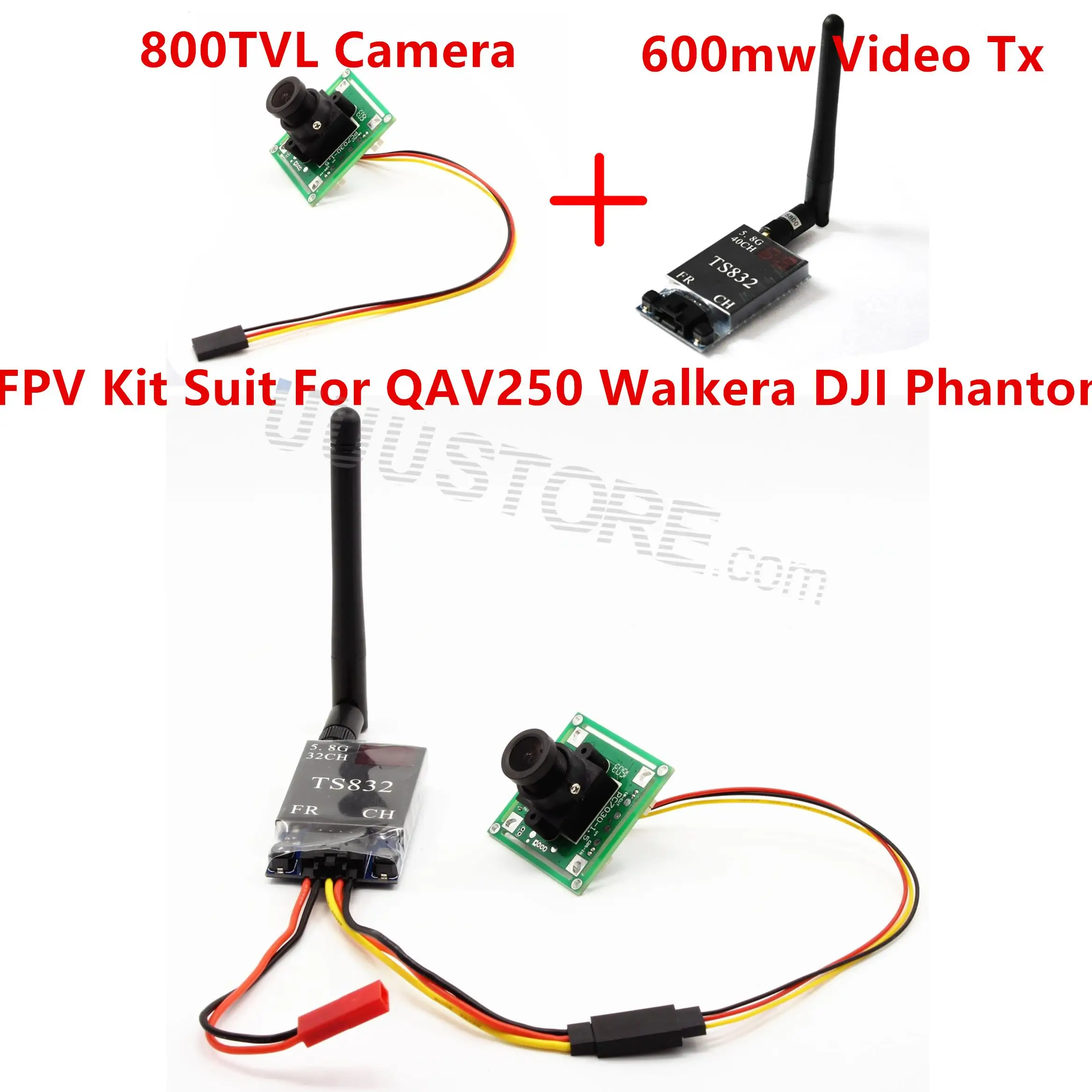 FPV комплект 800TVL CCTV камера с 600 мВт 5 8G TS832 видеопередатчик для RC дрона квадрокоптера