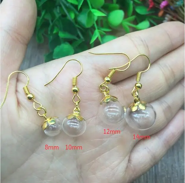 100sets 50pairs 8/10/12/14mm round glass globe orb gold color five petals beads cap ear hook earrings set glass vial charms
100sets 50pairs 8/10/12/14mm round glass globe orb gold color five petals beads cap ear hook earrings set glass vial charms