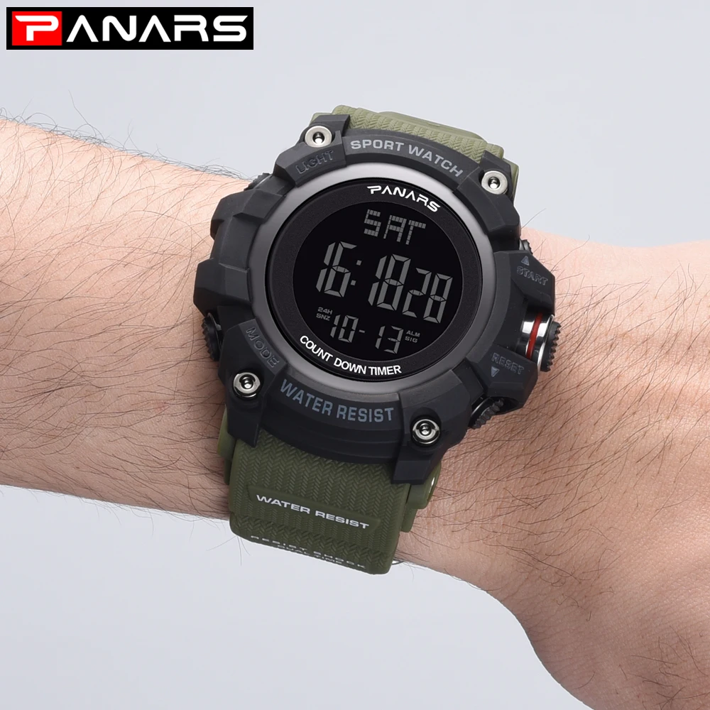 PANARS Sport Digital Watch Men Diving Water Resistant Chrono Wrist Watch Male Alarm Watches Count Down Timer Hours Relogios 8004
PANARS Sport Digital Watch Men Diving Water Resistant Chrono Wrist Watch Male Alarm Watches Count Down Timer Hours Relogios 8004